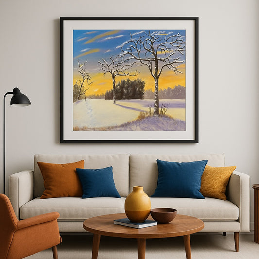 Winter Landscape on Canvas - "Solitude at Sunrise'