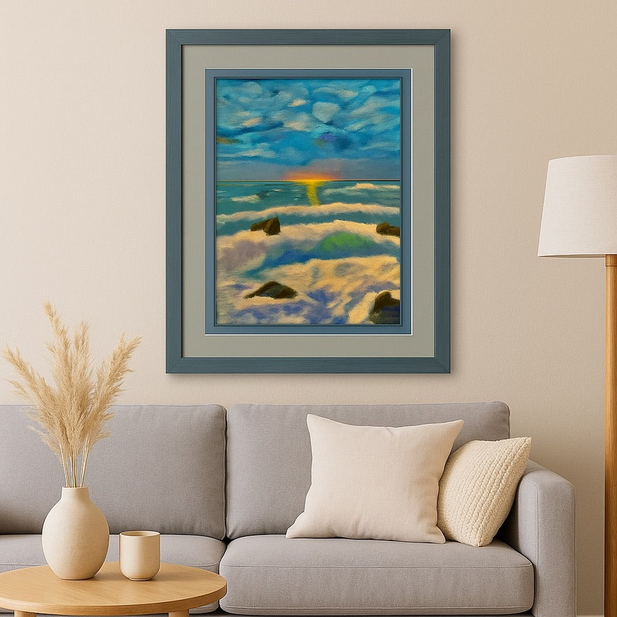 Seascape on Canvas - "Ocean’s Edge at Sunset"