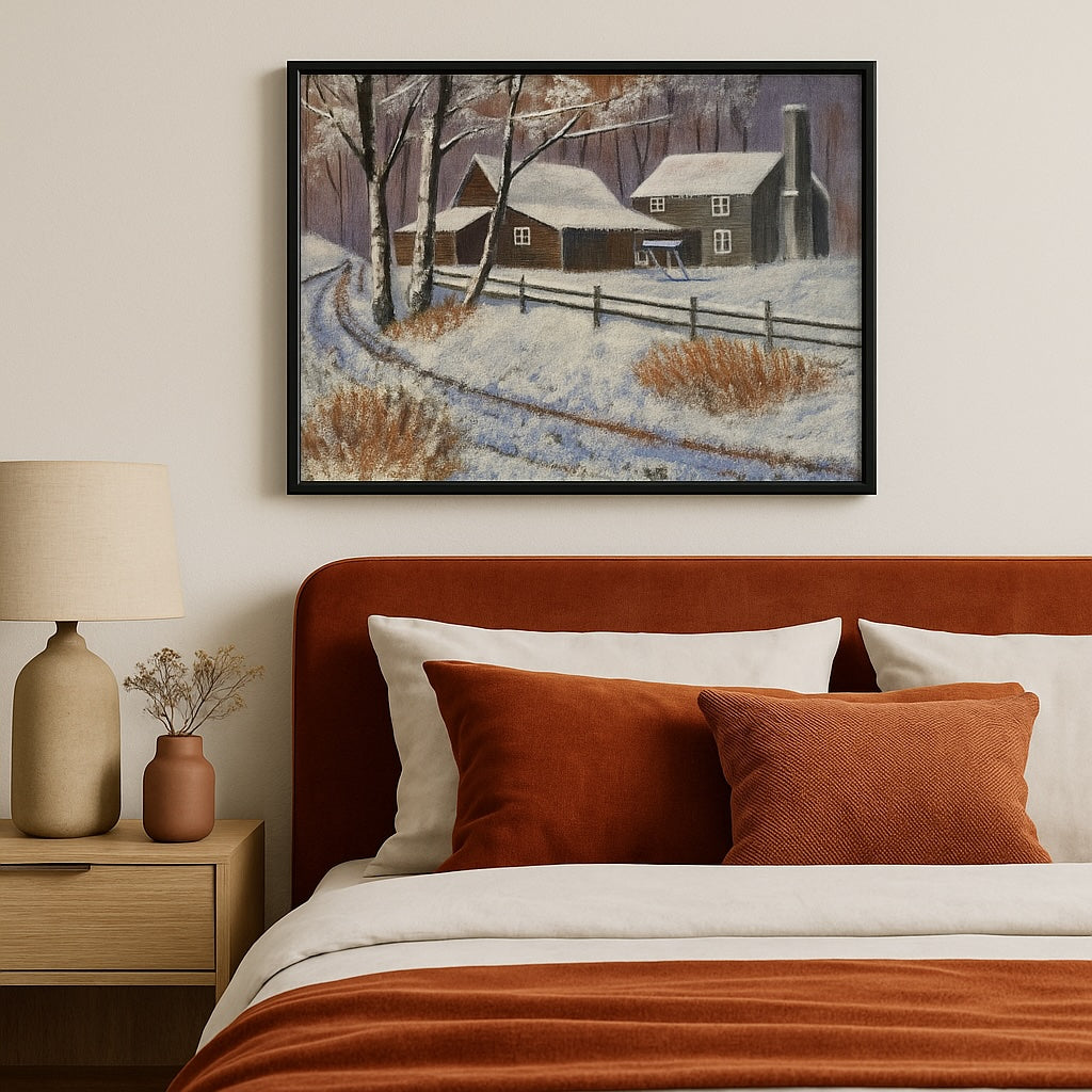 Winter Landscape Canvas - "Tracks Home"