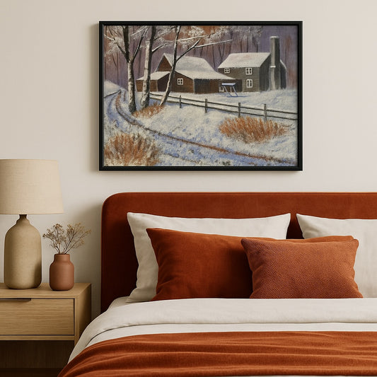 Winter Landscape Canvas - "Tracks Home"