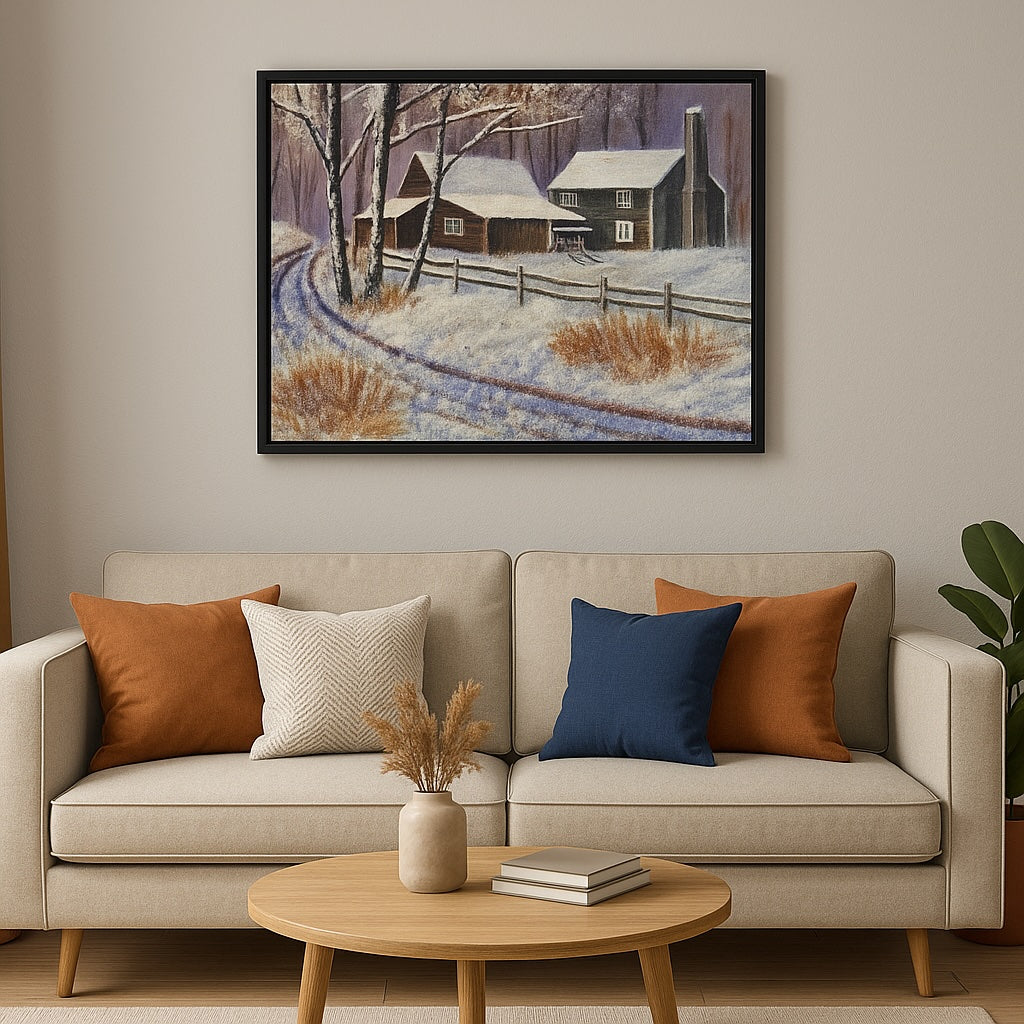 Winter Landscape Canvas - "Tracks Home"