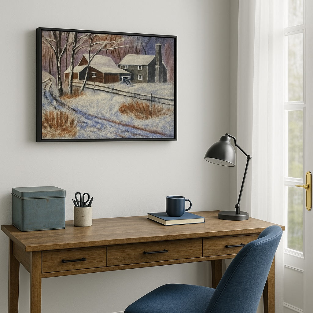 Winter Landscape Canvas - "Tracks Home"