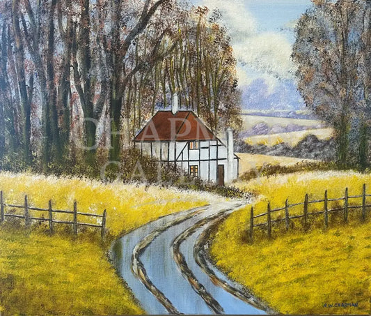 Landscape on Canvas - ’Autumn Haven’ 16’’ x 20’’ (406 x 508mm) Original Artwork