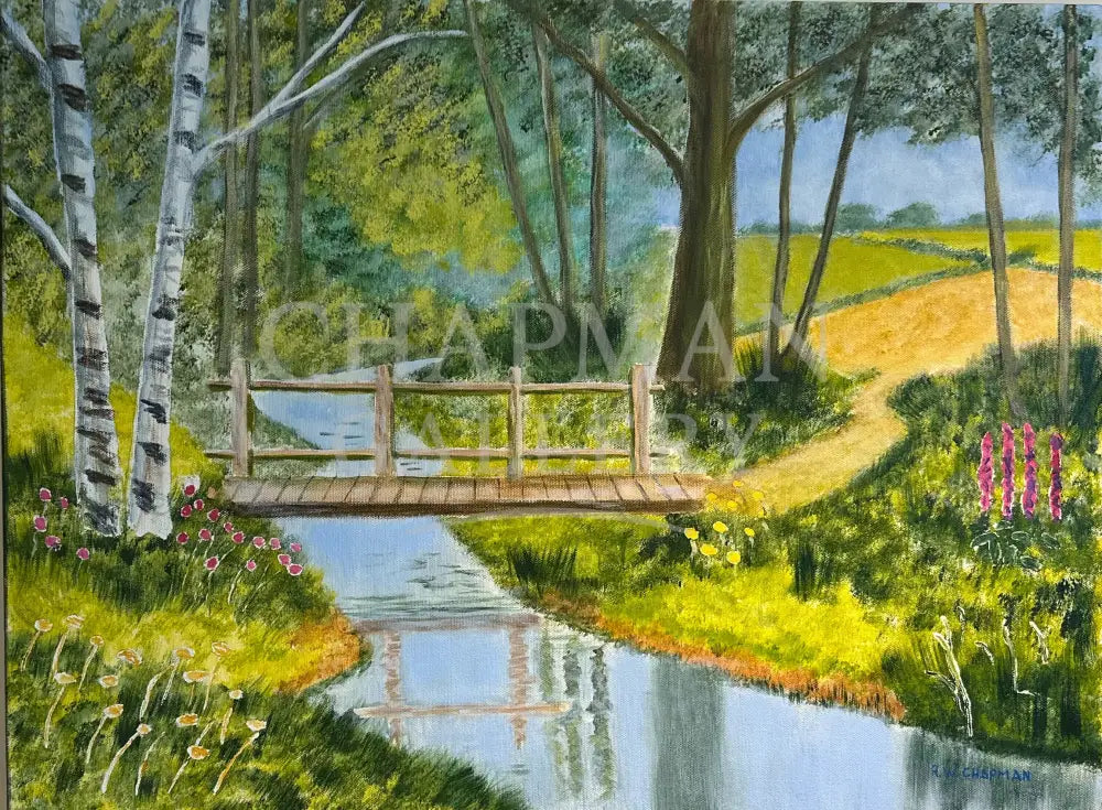 Landscape on Canvas - ’The Little Wooden Bridge’ 18’’ x 24’’ (457 x 609mm) Original Artwork