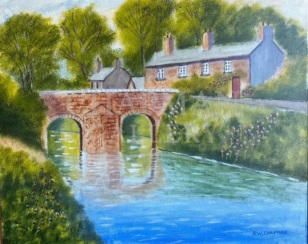Landscape on Canvas - ’The Old Stone Crossing’ 16’’ x 20’’ (406 x 508mm) Original Artwork