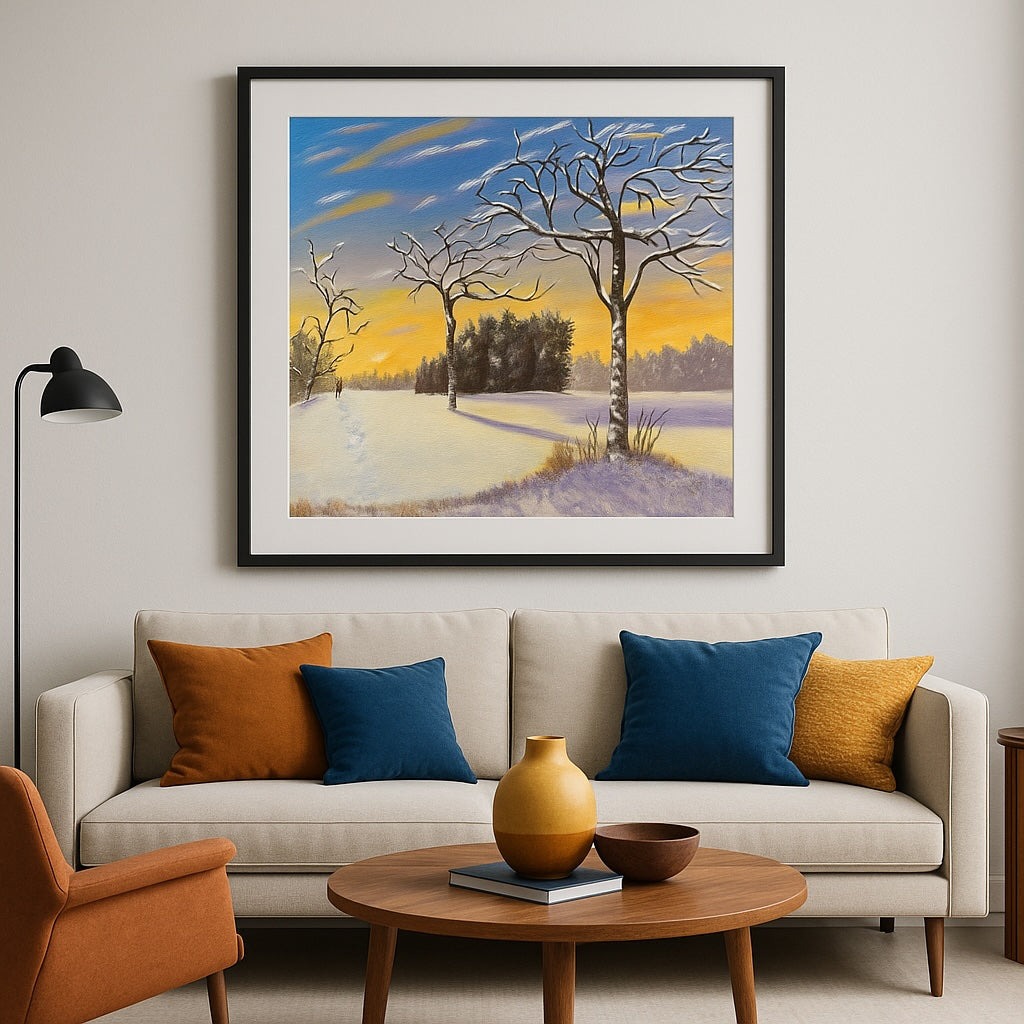 Winter Landscape on Canvas - "Solitude at Sunrise'