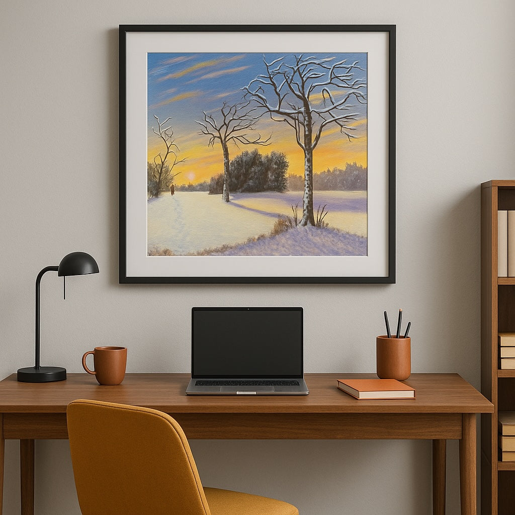 Winter Landscape on Canvas - "Solitude at Sunrise'