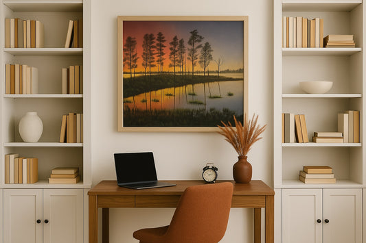 Landscape on Canvas - "Sunset Over Still Waters"